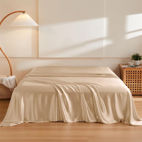 1PC Mulberry Silk Flat Sheet Luxury Smooth Bed Sheets Top Sheet Single Double King Queen Size Couple Bed Linen Soft Bedspreads
