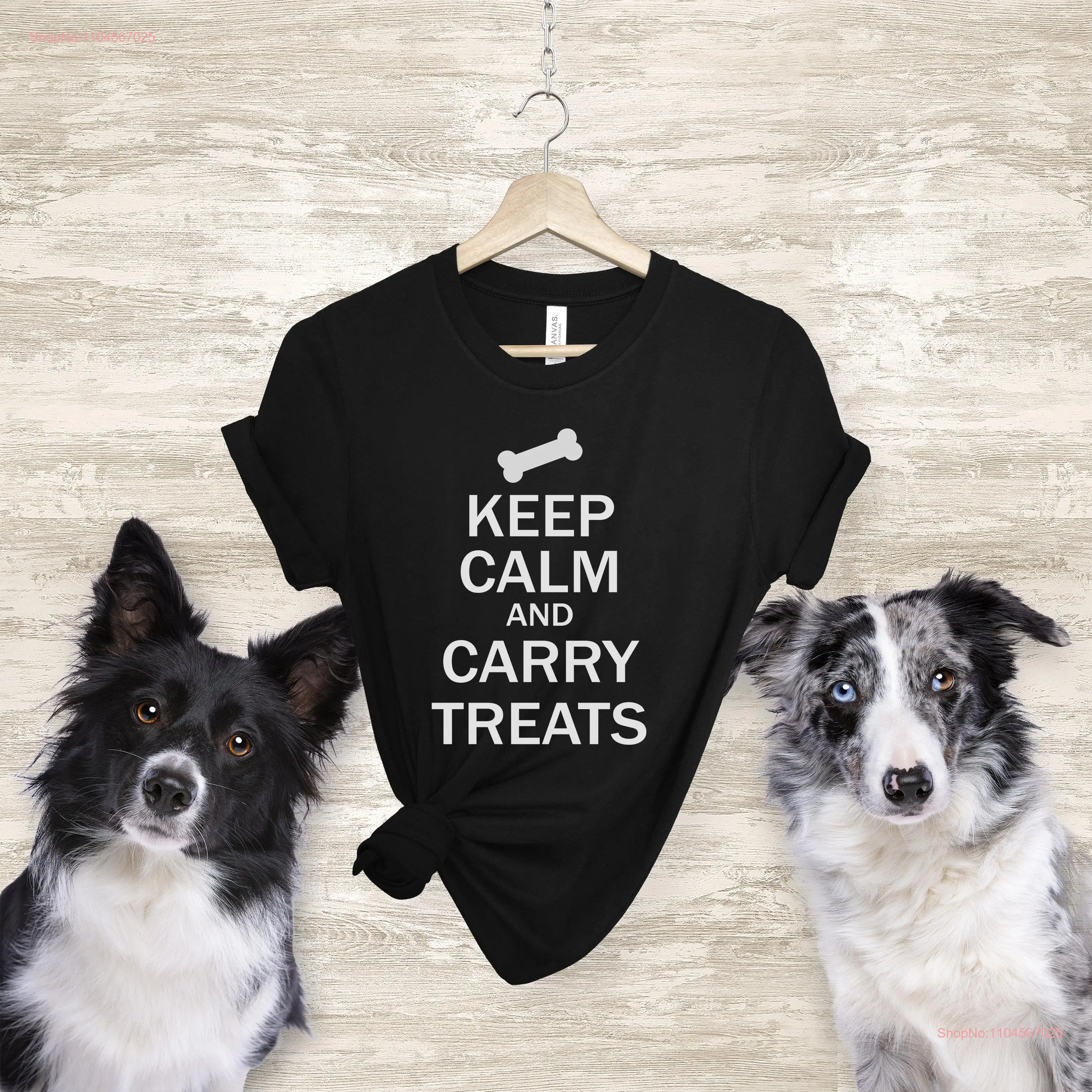 Dog T Shirt Keep Calm and Carry Treats Training Sports Mom Dad Agility Rally Puppy long or short sleeves