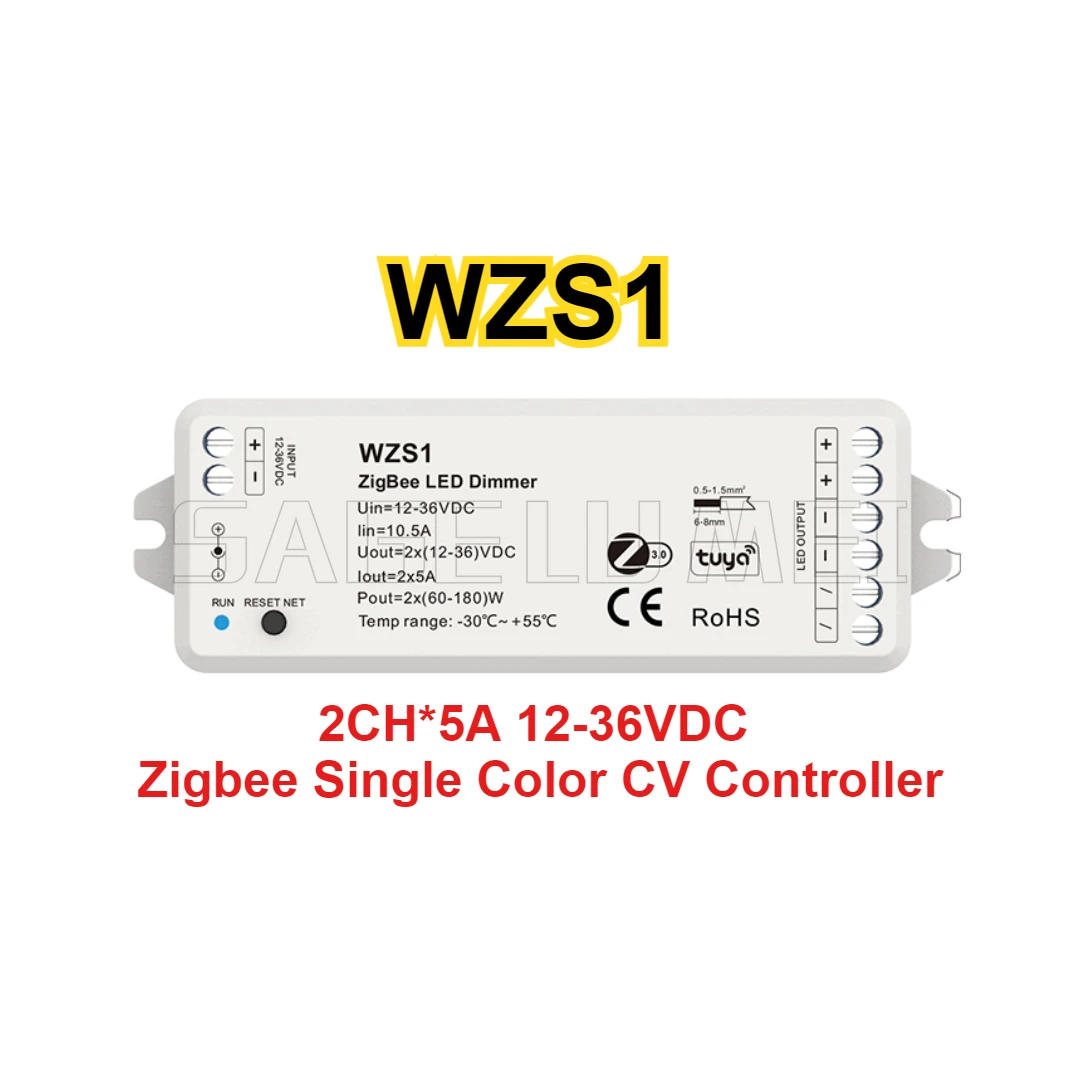 Zigbee 3.0 LED Controller WZS1/2/3/4/5 DC12-24-36V Voice /Google/Alexa control For Single Color CCT RGB RGBW RGB+CCT Led Strip