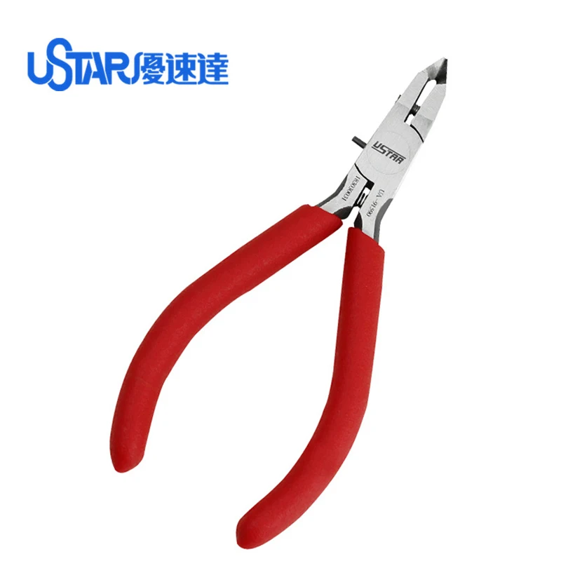 U-STAR UA-91590 Thin Single-edged Plastic Cutting Nippers 45 Degrees Curved Nose Shear Pliers Model Tools for ABS/PS/PE/PP Resin