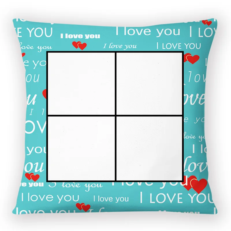 Creative I Love You Letter Print Pillow Case Sublimation Blank Throw Square Pillowcase Cushion Covers  Lover\'s Gift