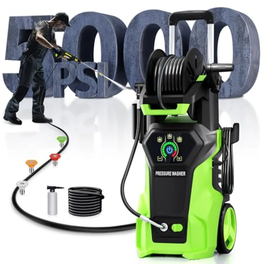 Pressure Washer 5000PSI - Portable Power Washer with 4 Quick Connect Nozzles High Pressure Cleaner for Car Driveway Patio Fence