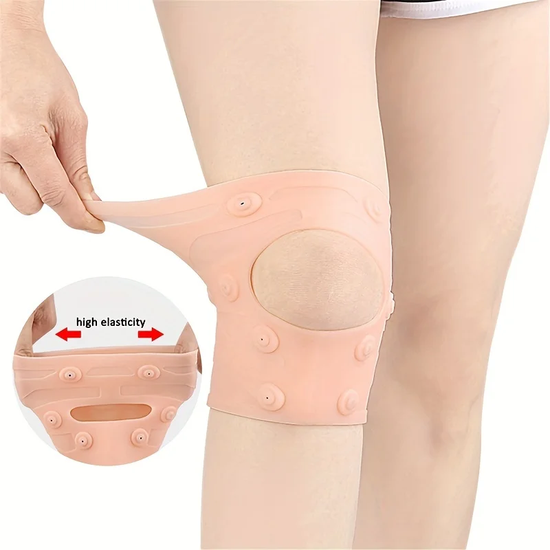 Magnetische Entspannungs-Kniebandage/Knie-Stützkompressionsbandage/Silikon-Knieorthese/Offener Patella-Stabilisator Langer Stil
