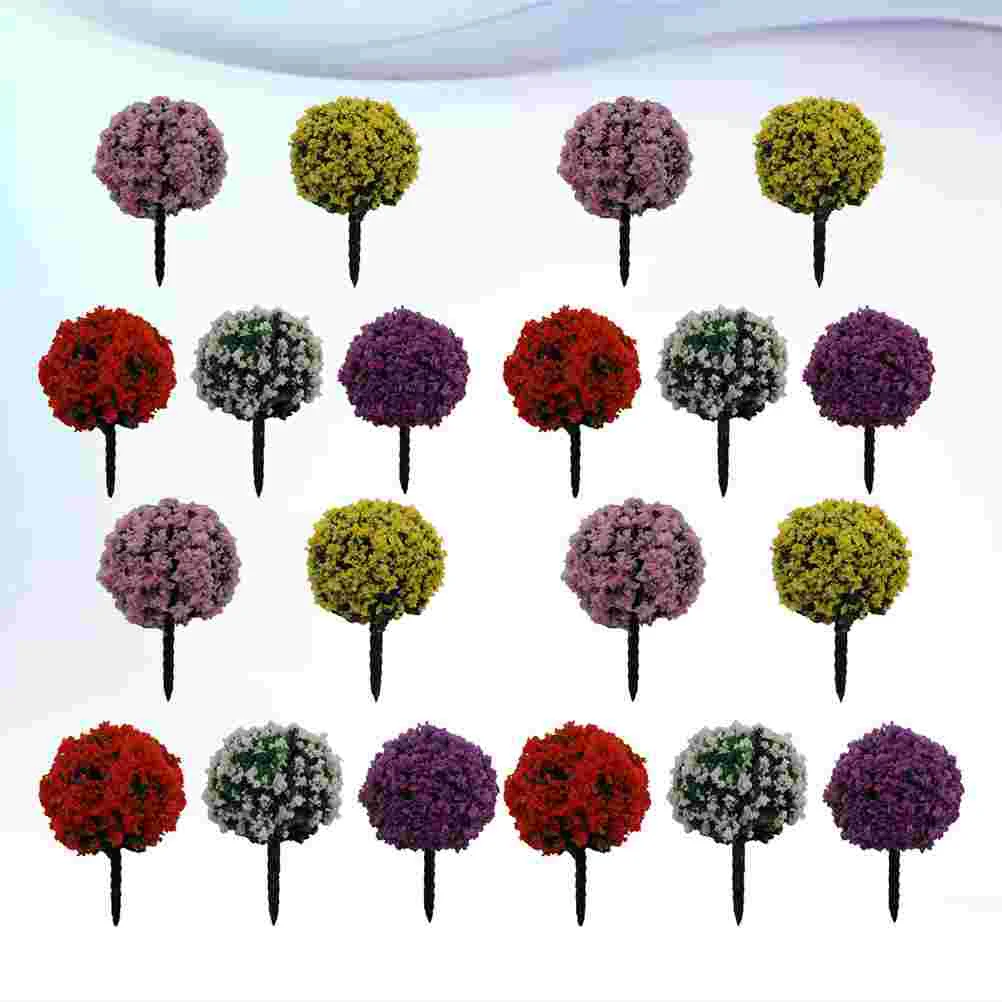 

24 Pcs DIY Landscape Ornament Simulation Scenery Model Plant Models Miniature Flower Tree Adornment Home Decor