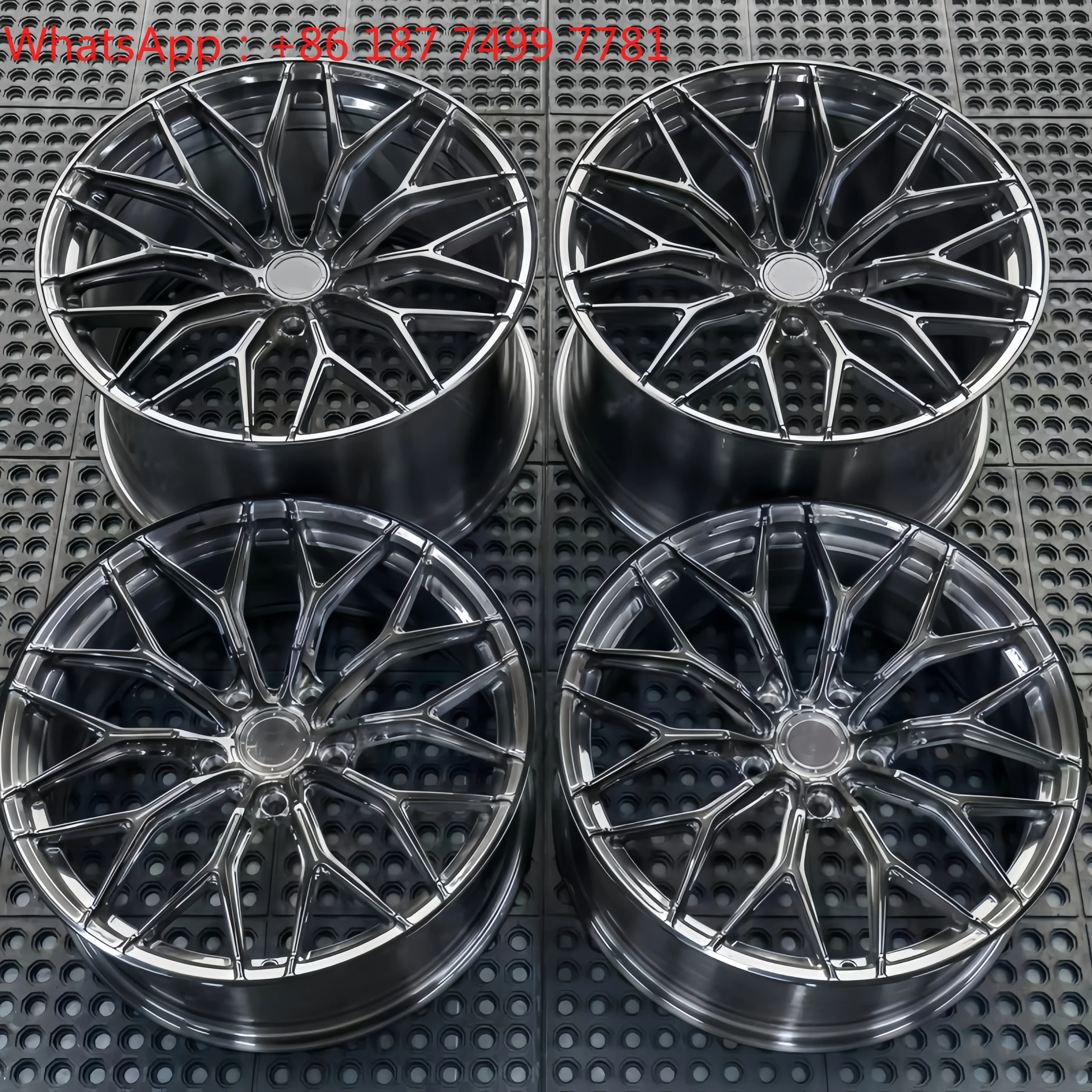 Custom Transparent Black Five Spoke One-Piece Forged Wheels 5x112 5x114.3 5x120 19-21 Inch Universal Luxury Car Rims