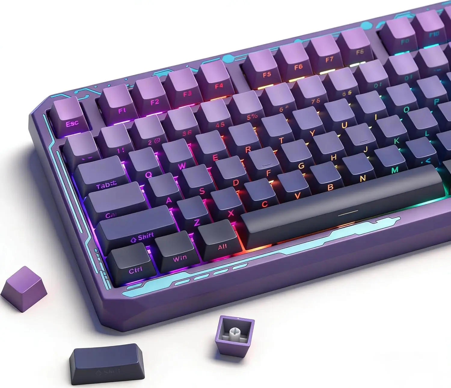 PBT Keycaps Set 135 Keys Custom Keyboard Keycaps Shine Through Key Caps for 100%  75%  65%  60% Gaming Mechanical Keyboards