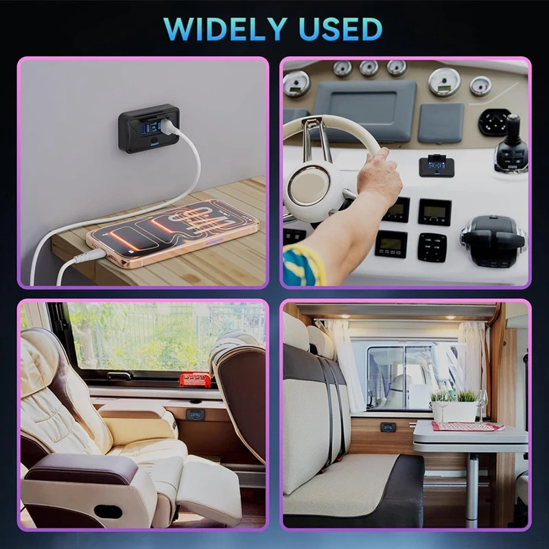 Super Sale 108W 4 Ports RV USB Switch Outlet