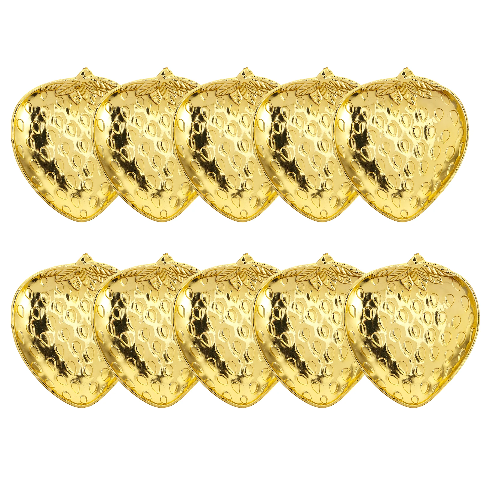 

10 Pcs Plates Dessert Strawberry Serving Tray Fruit Shaped Plastic Banquet Fruit Party Supplies Snack Luxurious