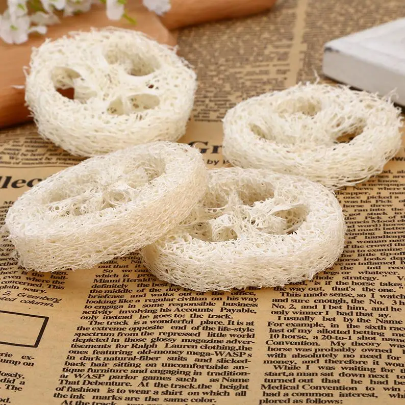 7cm Natural Loofah Loofah Slices Handmade DIY Loofah Soap Tools Cleaner Sponge Scrubber Facial Soap Holder ni108