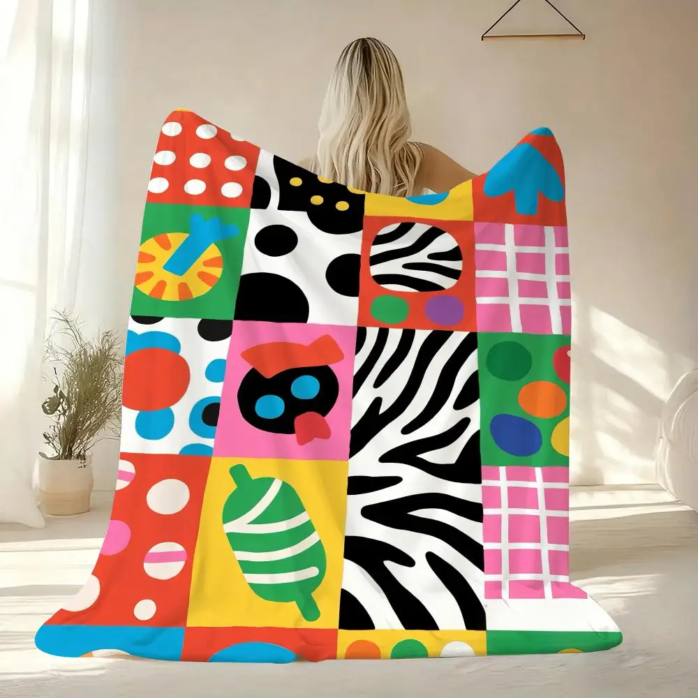 

Мягкое фланелевое одеяло с рисунком ярких цветов, теплое, приятное для кожи покрывало до колена для дивана, офисной кровати, путешествий, зимы, больших размеров