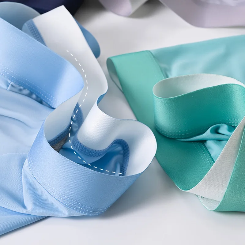 

Мужское нижнее белье из ледяного шелка, дышащие промежности, однотонные хлопковые брюки с плоским углом, средней талией, дышащие свободные брюки из четырехлистника