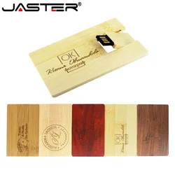 JASTER carta di legno personalizzata chiavetta USB noce 64GB 32GB Logo personalizzato gratuito Pen Drive 16GB Memory Stick regalo di nozze