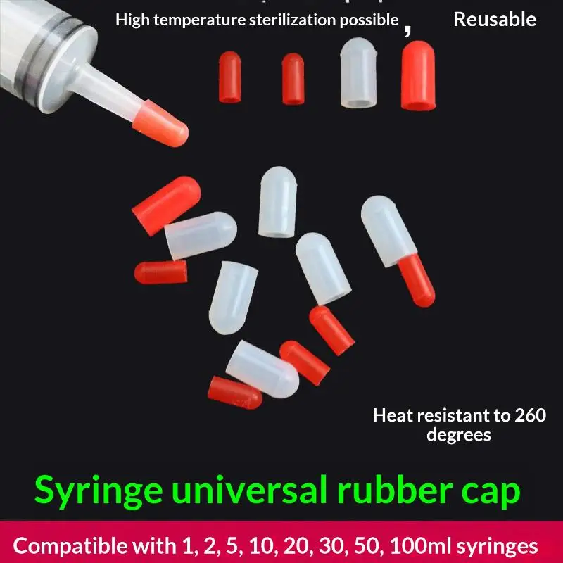 20Pcs Non-toxic Silicone Syringe Sealing Caps Food Grade Leakproof Needle Covers Test Tube End Plugs for Kid Science Experiments