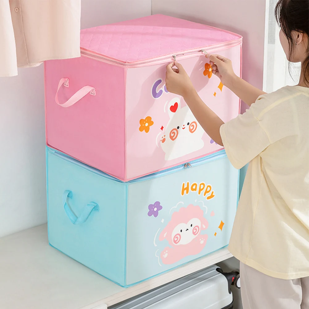 

Quilt Large Capacity Clothes Storage Bag Cute Printed Dust-proof Storage Foldable Wardrobe Box Organizer Clothes Pattern