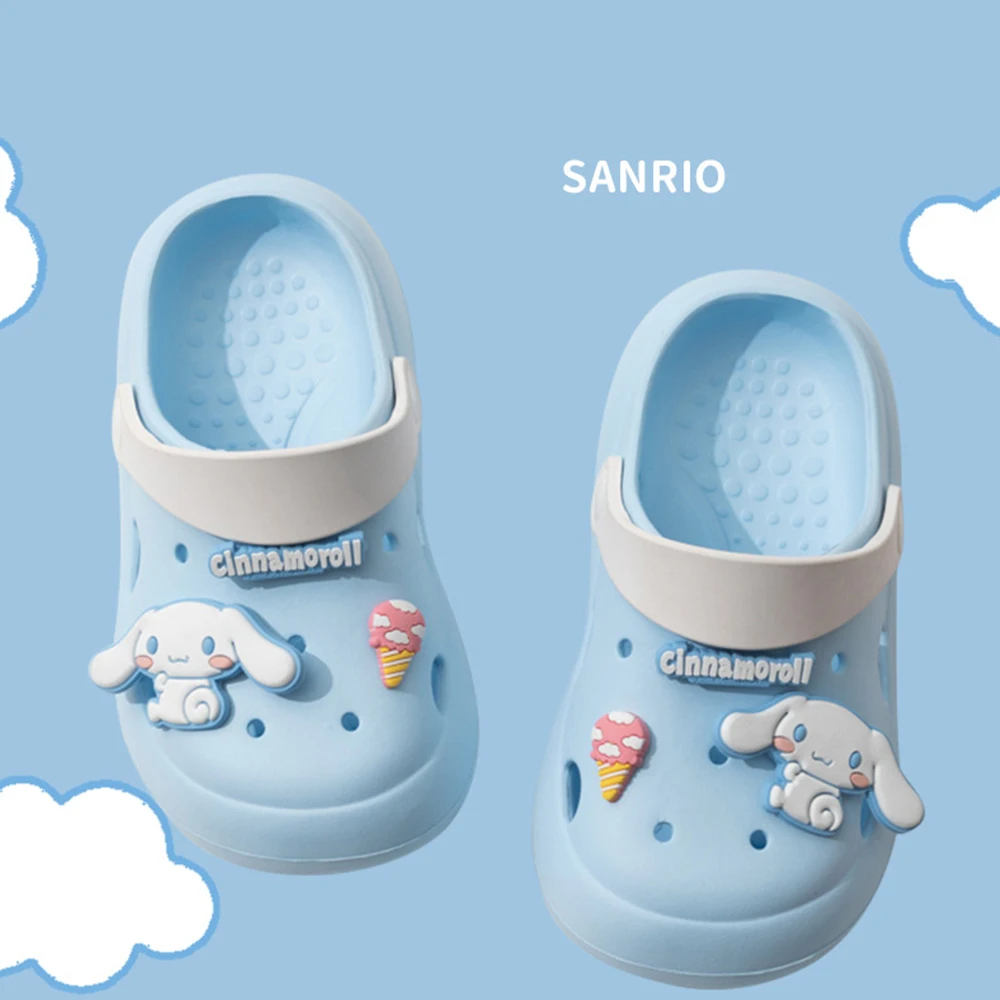 Kawaii Childrens Slippers Anime Cute Kuromi My Melody Cinnamoroll Cartoon Summer Sandals Outdoors Beach Garden Anti-Slip Sandals