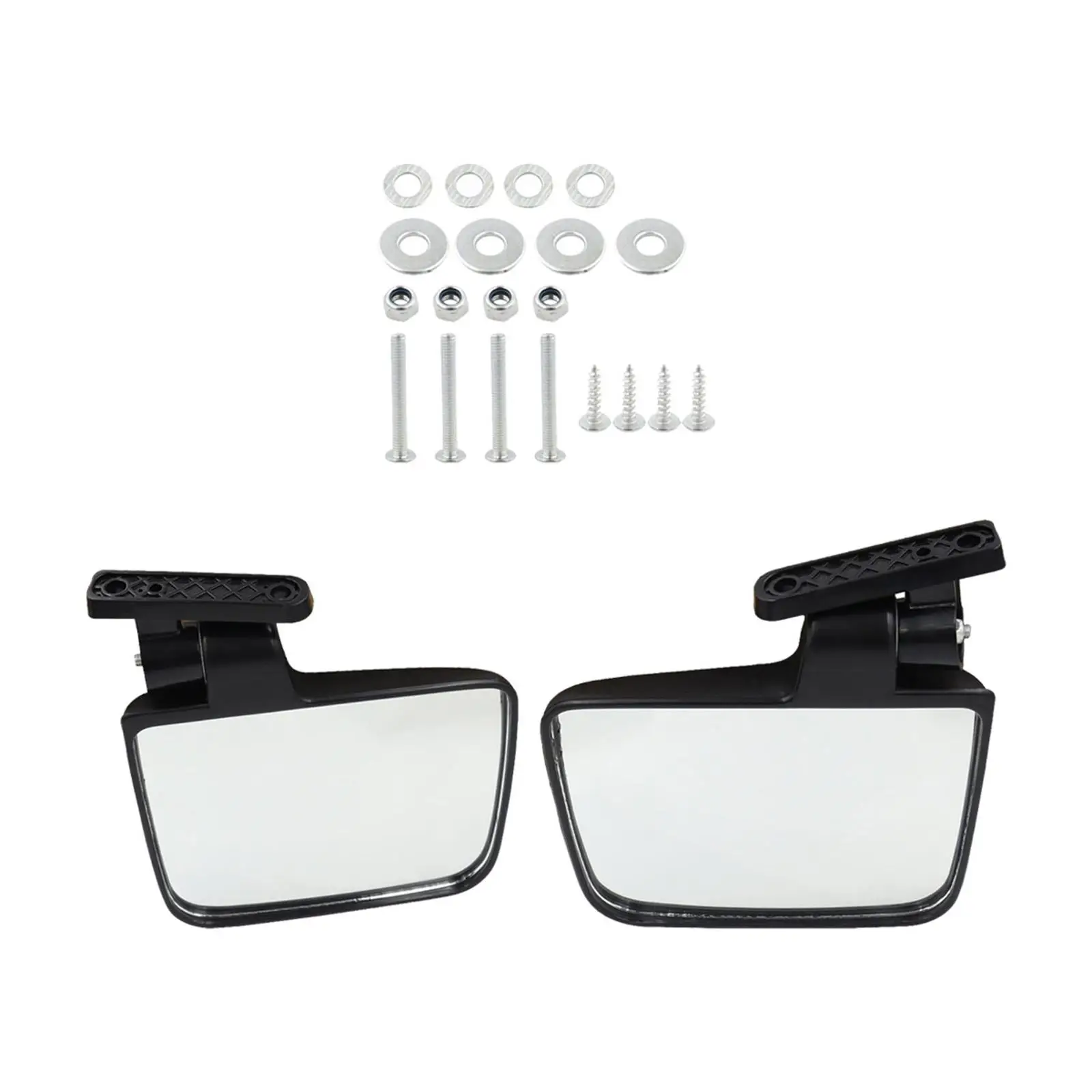 Golf Cart Folding Side View Mirrors Kit Impact Resistant Easily Install Vehicle Repair Parts Accessory Flexible Adjustment