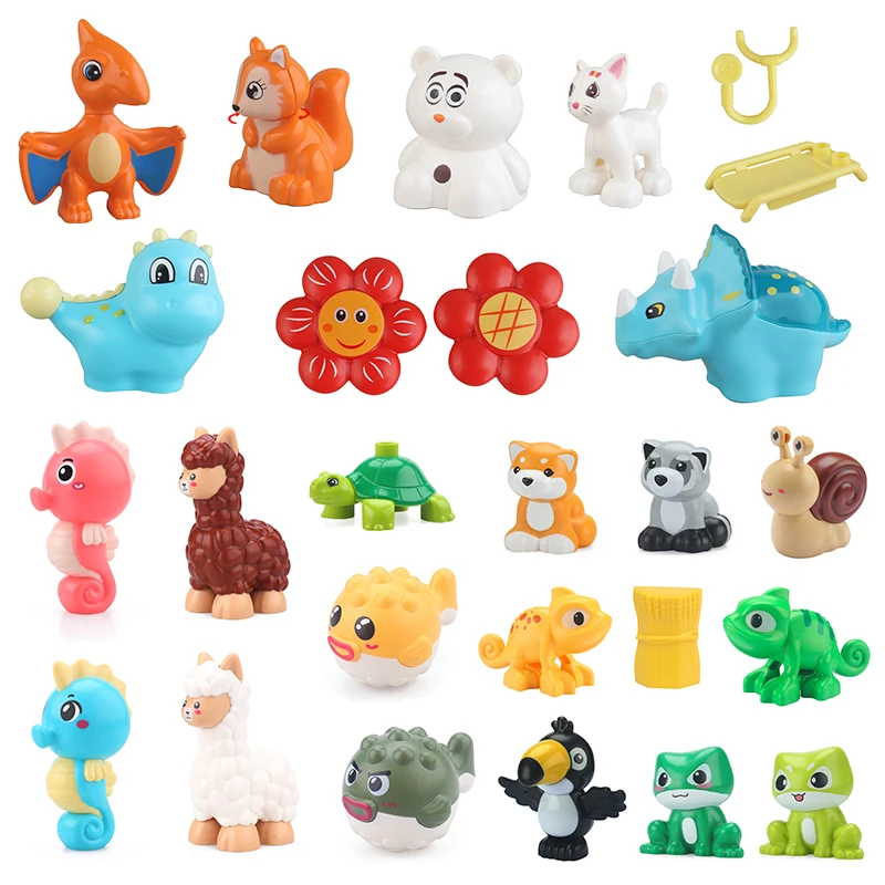 

Large Big Building Blocks Best-selling New Universal Animal Models and Dinosaur Series Compatible with Duploed Toy Children baby