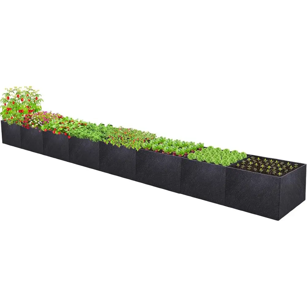 16x2x1t Fabric Raised Garden Bed - Outdoor Planter Box Non-Woven Fabric Patio Planting Bed Garden Grow Bed Bag or Growing Herbs,