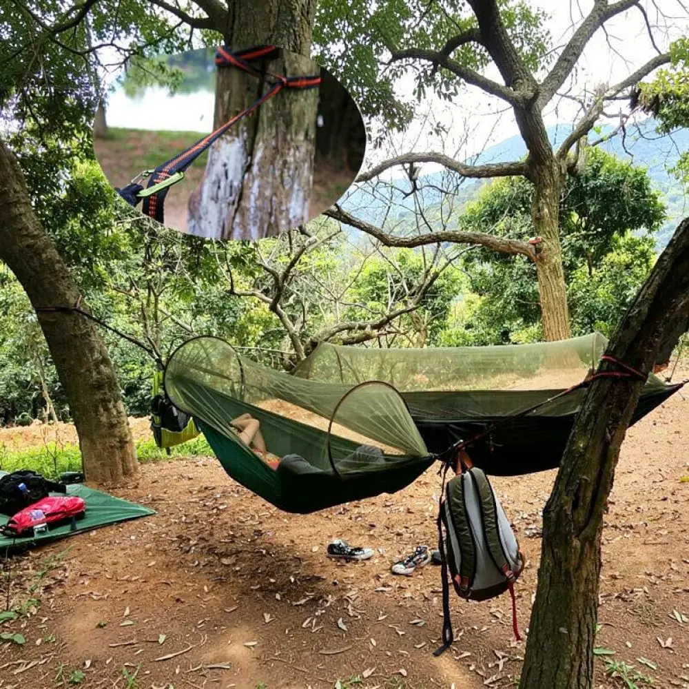 High Strength Hammock Tree Straps Durable Nylon Webbing Suspension Accessory For Outdoor Camping Backyard Relaxation