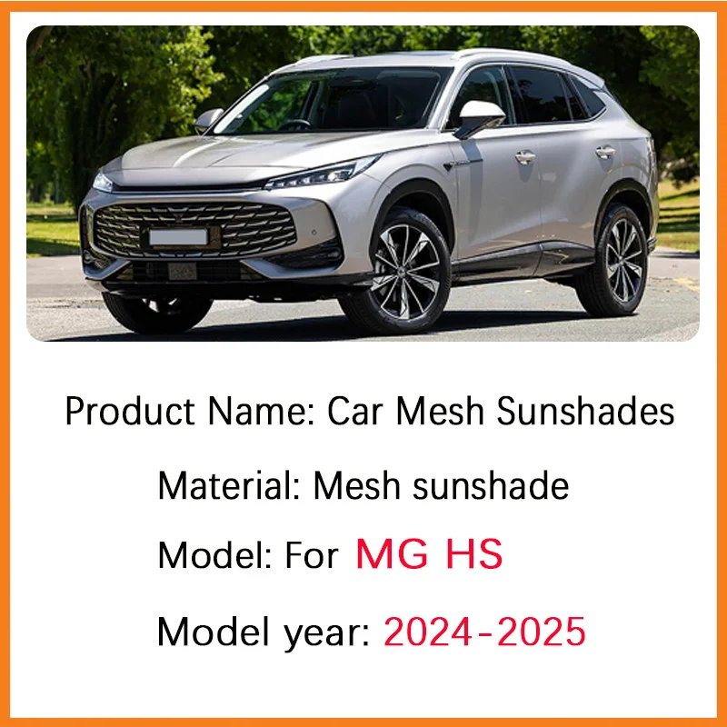 For MG HS 2024 2025 Mesh Sun Shades Anti-direct Side Windows Sun Visors Privacy Curtains UV Protection Covers Car Accessories