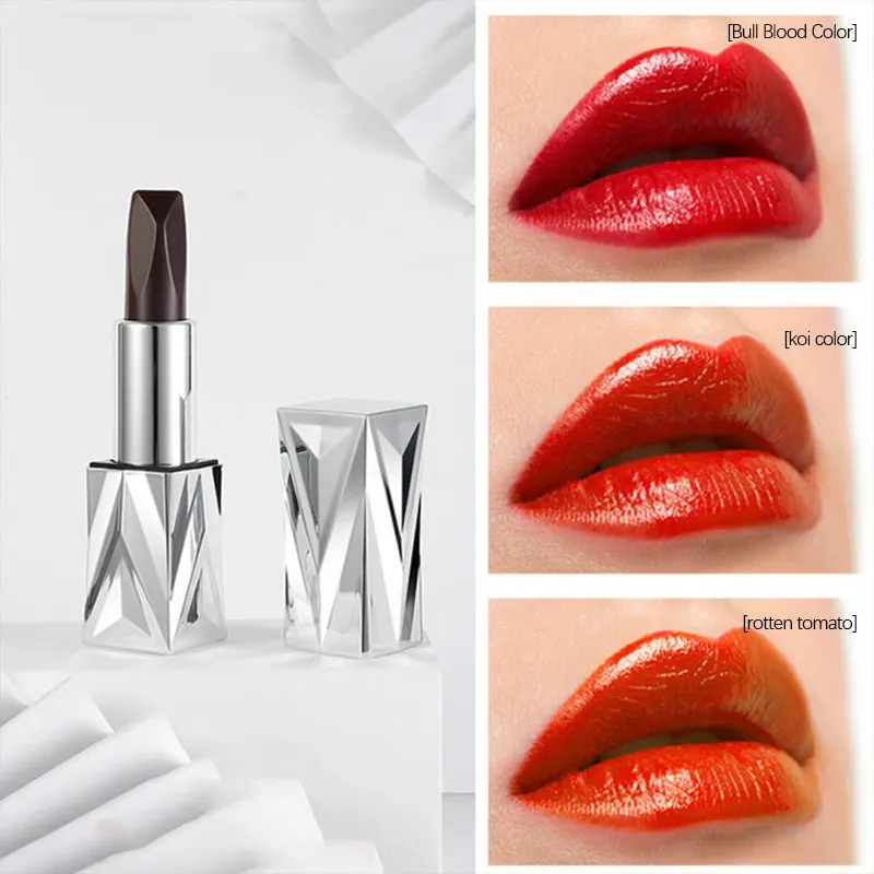 Three-color Lipstick Foggy Surface Lipstick Matte Lasting Waterproof Do Not Fade Lip Gloss Elegant Silver Tube Makeup Cosmetics