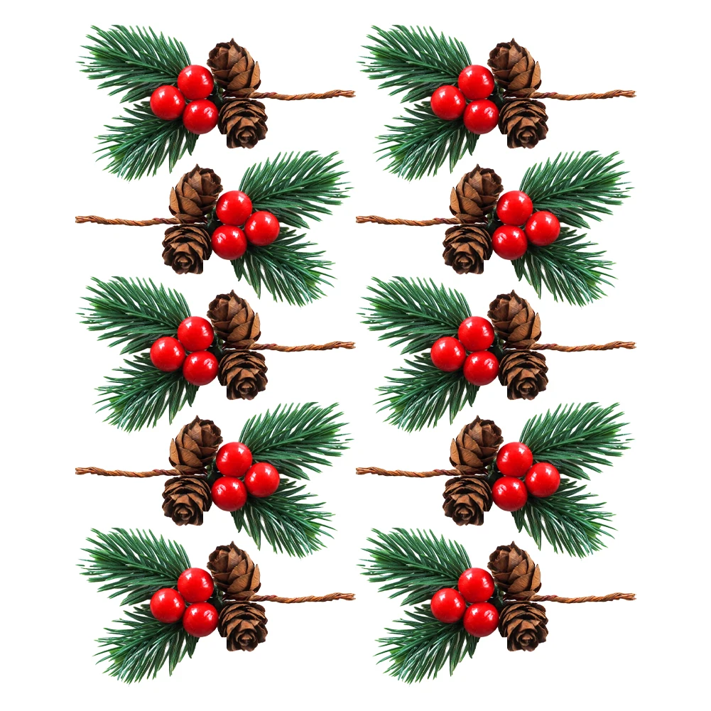 Approx. 3.15-3.94 Inches Artificial Pine Picks DIY Mini Ornaments Charming Decorations Lifelike Appearance PVC Material