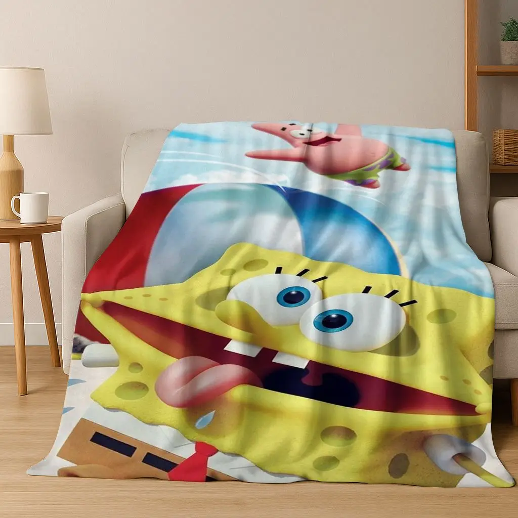 الكرتون S-سبونجبوب سكوير باتريك ستار الفانيلا بطانية لينة رمي بطانية للسرير غرفة نوم غرفة المعيشة السفر نزهة هدية #2