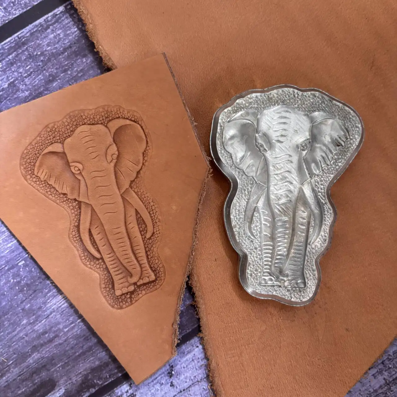 

3D Elephant Pattern Leather Embossing Stamp Cold Pressing Carving Mold Shaping Stamper Craft Tool Leathercraft Logo Molds