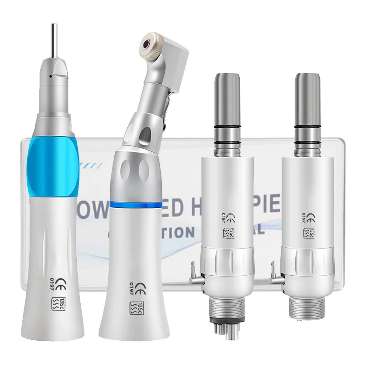 Dental Low Speed Handpiece External Water Spray Contra Angle Straight Handpiece Air Motor 2/4 Holes Dental Handpiece