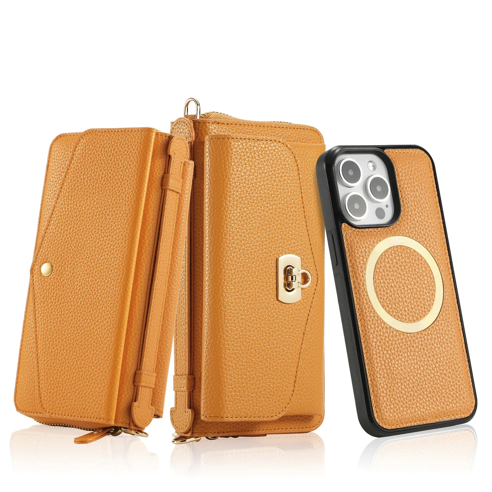 

Чехол для телефона Business Wallet Cards Solt для Iphone 17 15 16 Pro Max 14 Plus 13 12 11 Xs Xr Se 2022 с карманом на плечо и ремешком Cov