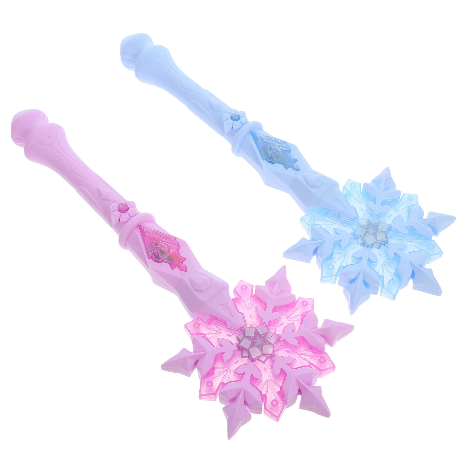 

2 Pcs Snow Gift Fairy Toys Spray Light Up for Princess Girl Kids Gifts Girls Stick Cane