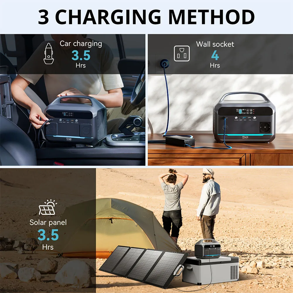 DaranEner NEO300 Portable Power Station, 300W 268.8Wh LiFePO4 Battery, USB-C PD60，Green Outdoor Power GeneratorW，Easy to Carry