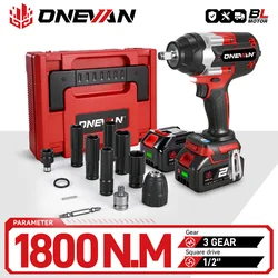 1800N.M Torque Brushless Electric Impact Wrench For Trucks 1/2 inch Cordless Wrench Driver Power Tool For Makita 18V Battery Pin