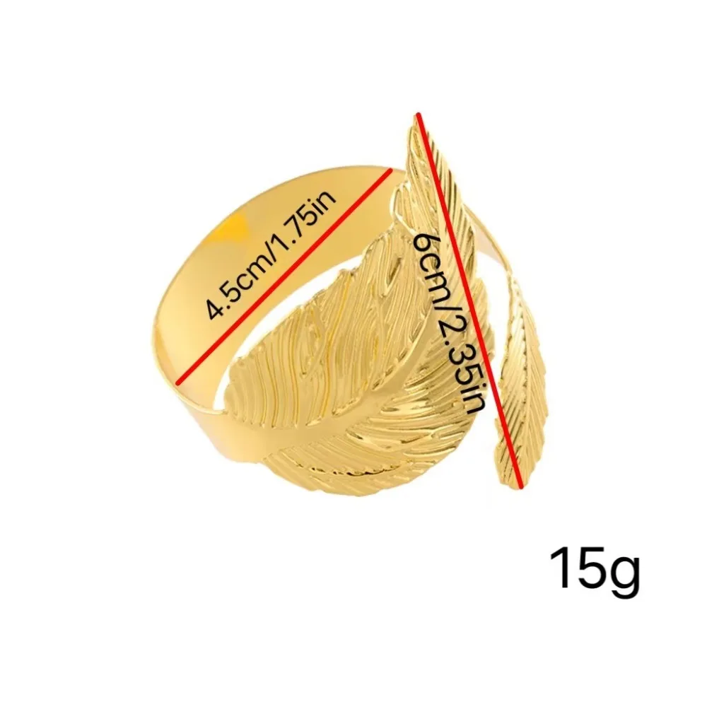 6PCS High-end Leaf Napkin Ring Metal Gold/Silver Decorative Napkin Clasp Reusable Napkin Ring Holder Party Supplies