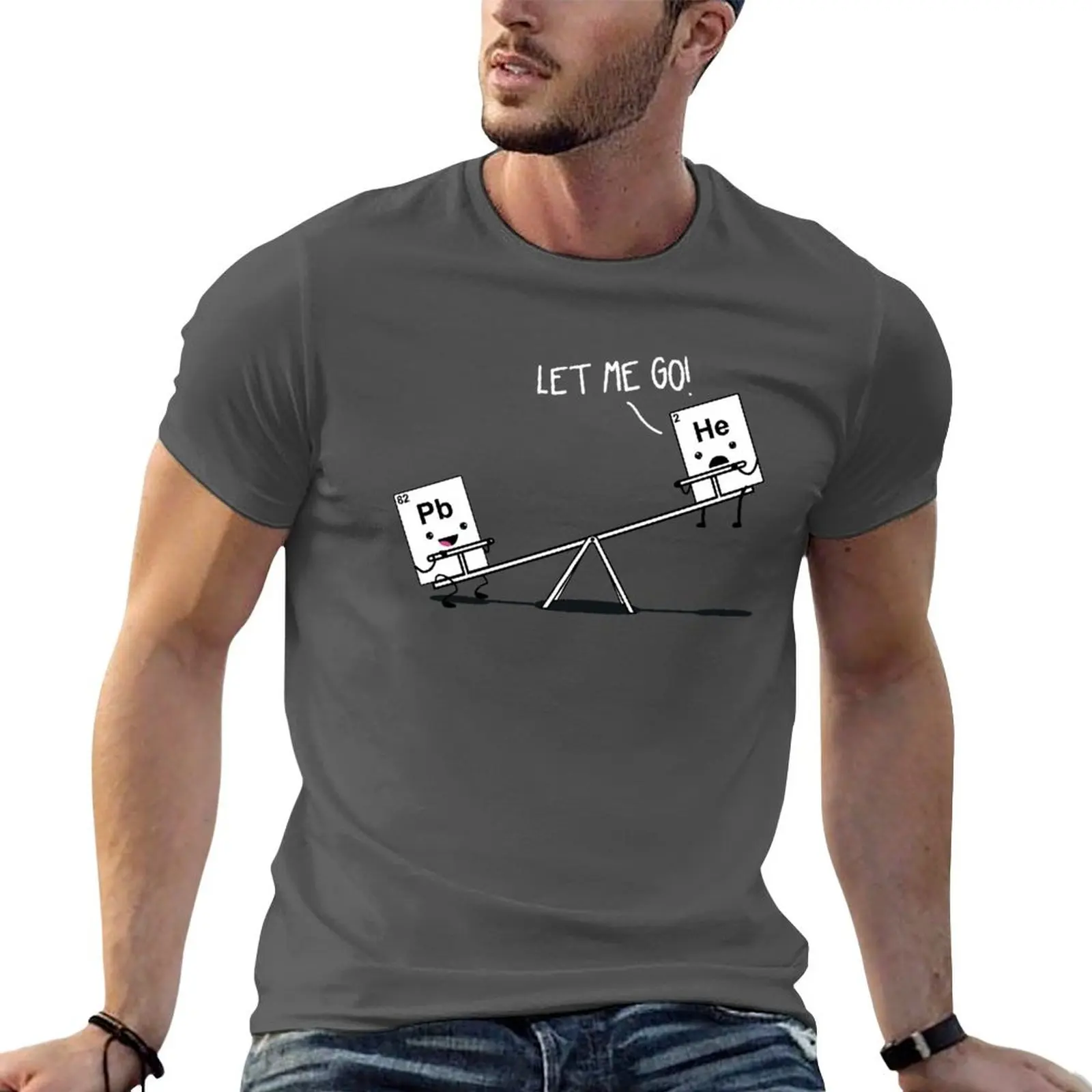 Pb He Lead and Helium on a Seesaw Funny Chemistry T-shirt summer tops vintage cute tops t shirts men