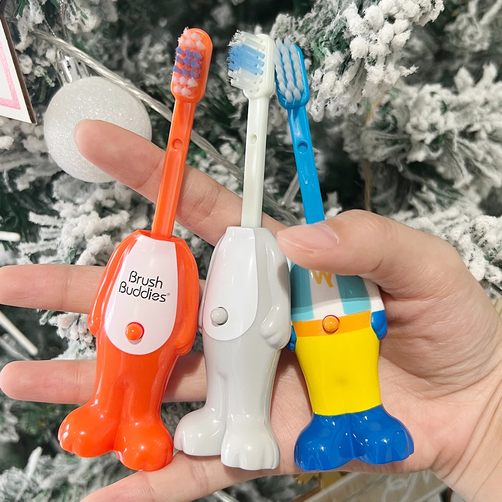 Baby Retractable Toothbrush Cute Cartoon 1PC Animal Shape Soft Toothbrush Kids Dental Oral Care Brush Tool Training Toothbrushes