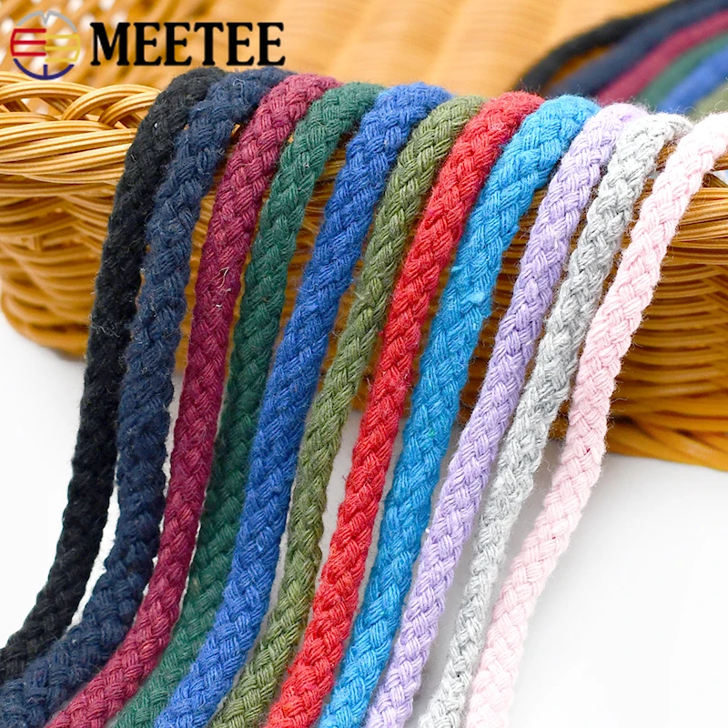 5/10Meters 5mm 7mm Cotton Rope Cords Craft Decorative Twisted Thread Ropes DIY Shoes Bag String Cord Decoration Accessories