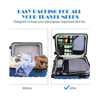 5 Pieces Travel Organizer Bag Set Clothes Compression Cubes For Plane Travel Essentials Storage Bags Suitcase Mesh Packing Cubes 6