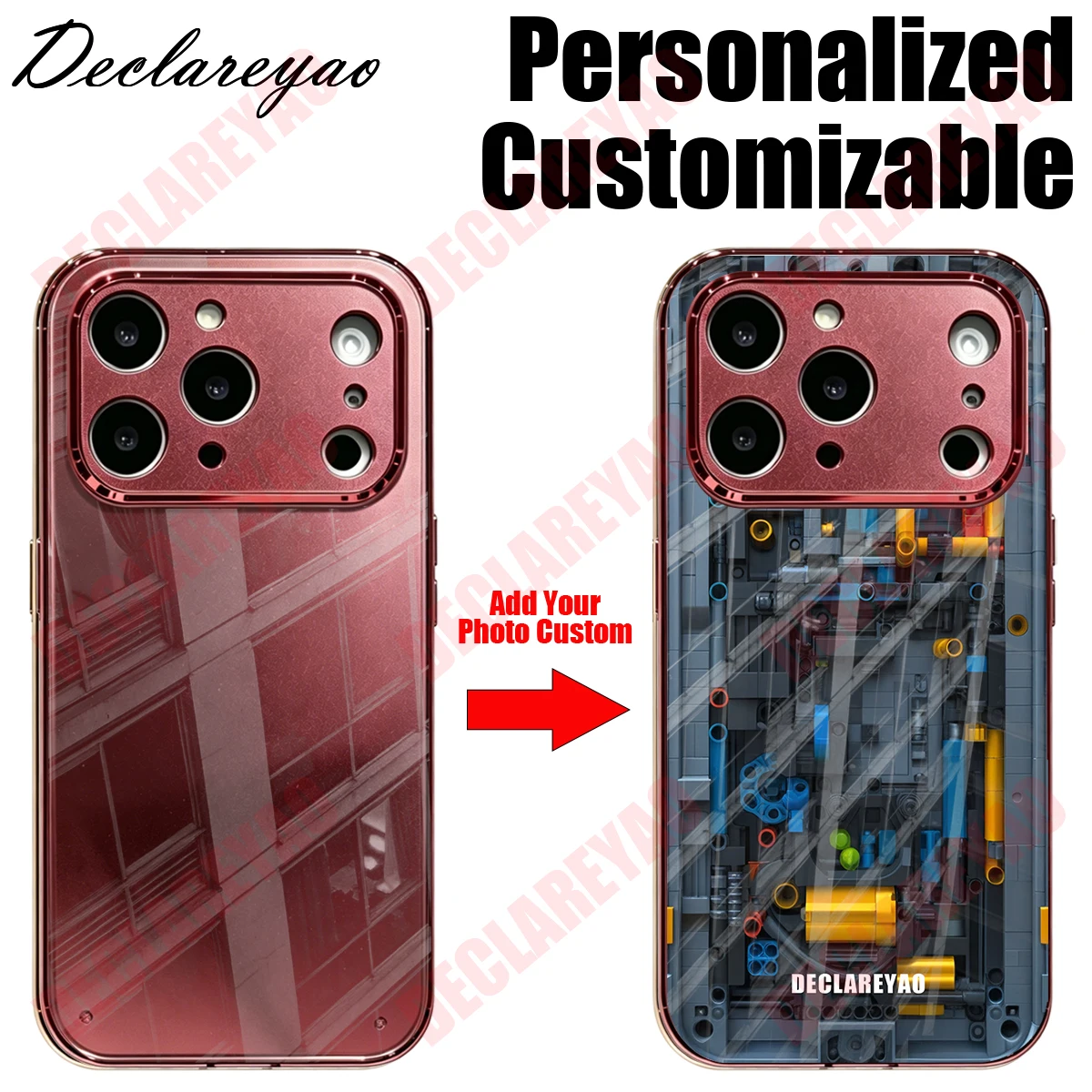 DECLAREYAO Custom Glass Case For iPhone SE 16 X 6S SE2 6 15 Xs 11 2020 8 14 Plus 16e Pro 12 Max 2022 13 Air XR 7 17 SE3 Cover