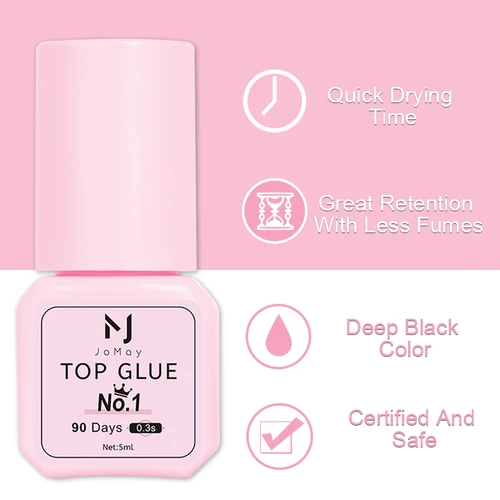 Imagen 2 del producto Pegamento JOMAY para extensiones de pestañas, pegamento 0,3 S, envío gratis, volumen de retención de 70 días, herramientas de maquillaje adhesivo para pestañas, pegamento para pestañas de 5ml