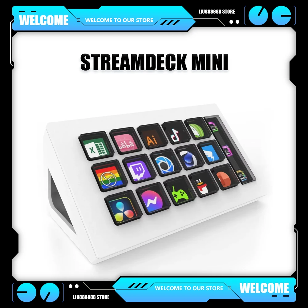 StreamDeck Mini Visual Keyboards LCD Controller Live Content Creation Gifts For Custom Button 15Keys Windows/MacOS Kryboard