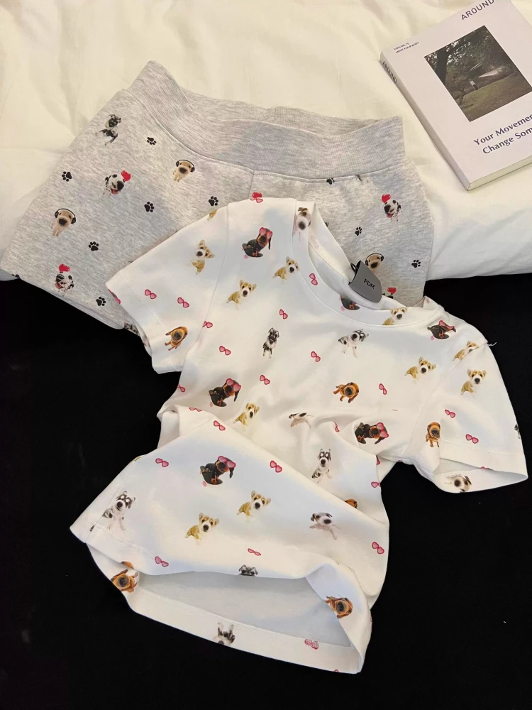 

Женский комплект одежды с мультяшным принтом ort Sve, летняя домашняя одежда, сексуальный одяг больших размеров, повседневный милый комплект Sle 2025