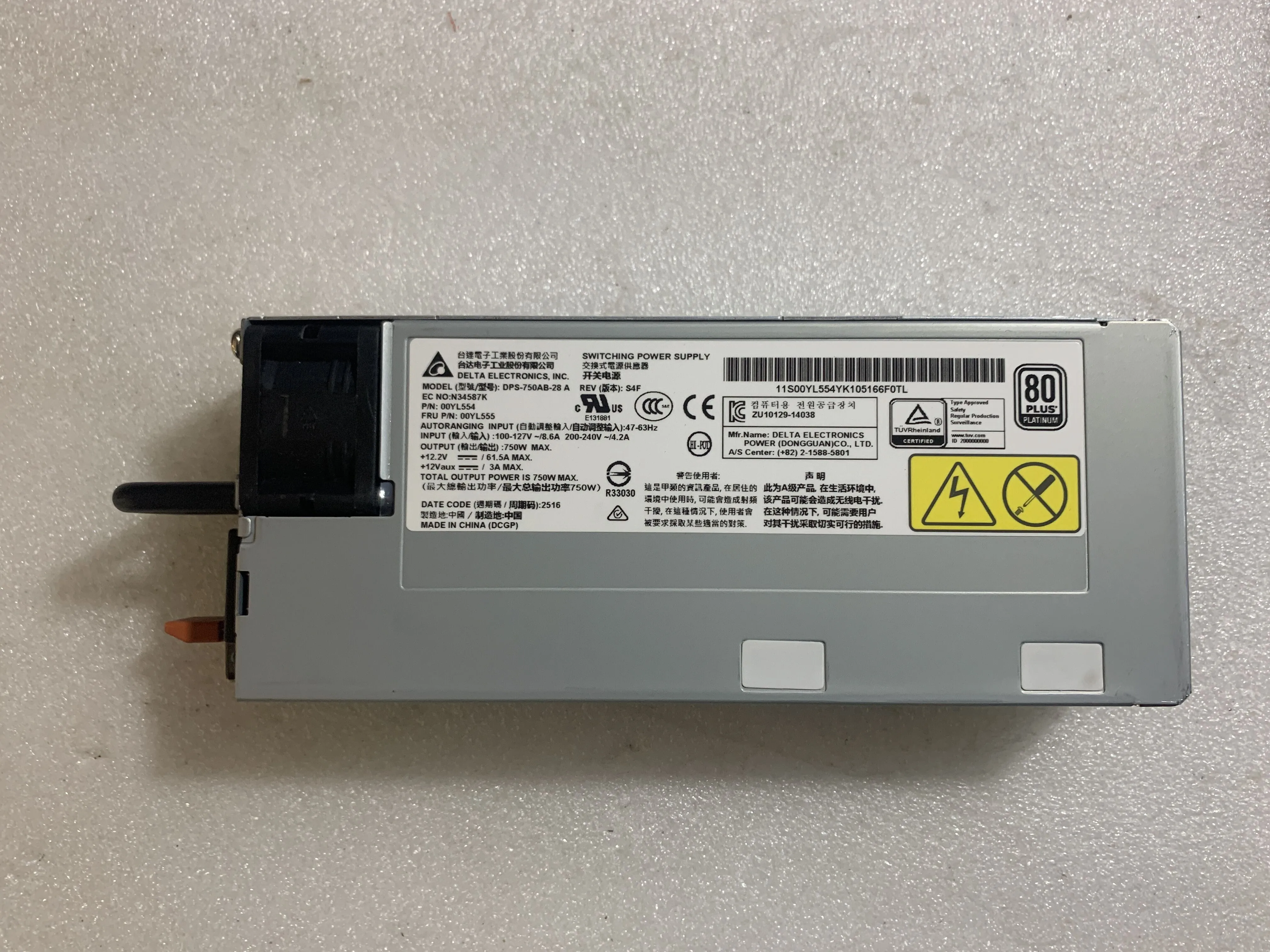 Fonte de alimentação 00YL554 00YL555 DPS-750AB-28 A 750W para IBM X3650 X3550 M5