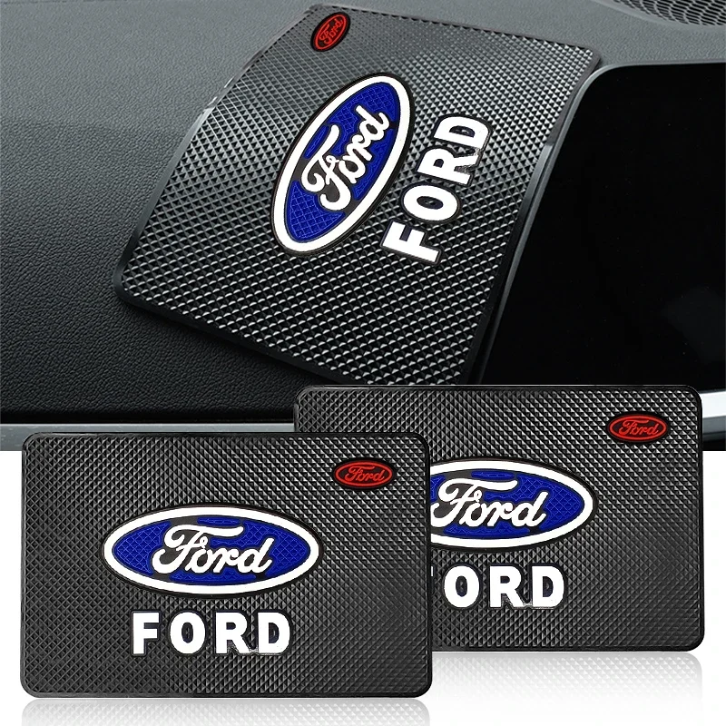 Car Logo Anti Slip Pad Waterproof Phone Glasses Pad Car Accessories For Ford Focus mk2 mk3 Fiesta mk7 Ranger Mondeo S-MAX Kuga