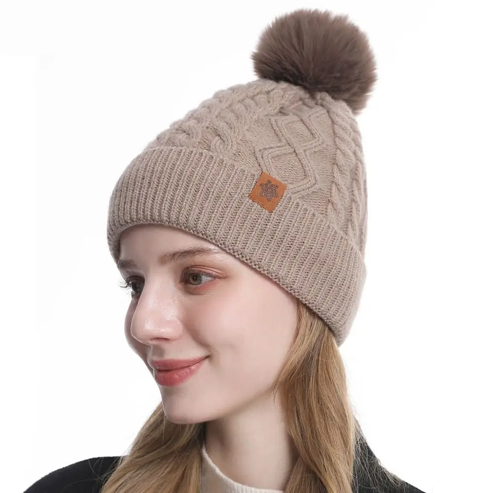 Fleece Lined 3-Piece Set Hat Scarf Gloves Set Twist Solid Color Winter Beanie Hat Simple Thicken Warm Knit Cap Winter