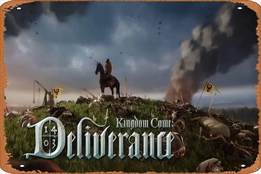 Kingdom Come Deliverance Game Poster 2 8 x 12 Inches - Retro Vintage Metal Tin Sign for Home Bar Pub Garage Decor Movie Gifts