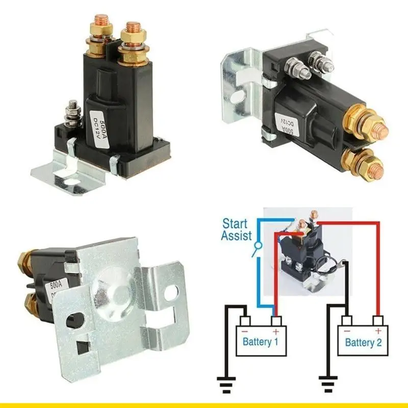 SZCH Reliable 12V AMP 500A Car Starter Switch Solenoid Relays Power Control Auto Start Contactor Durable for Battery Isolator
