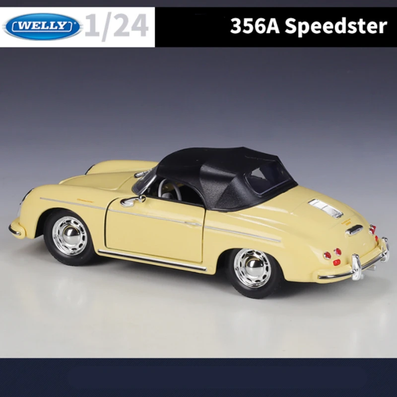 Welly 1:24 Porsche 356A Speedster Alloy Sports Car Model Diecast Metal Toy Classic Car Vehicles Model High Simulation Kids Gifts