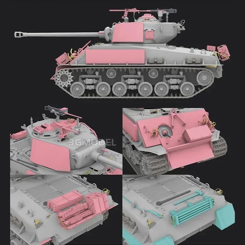Modelo Ryefield RM-5092 1/35 M4A3 Sherman Thunder VII Kit de modelo de brinquedos de montagem inicial