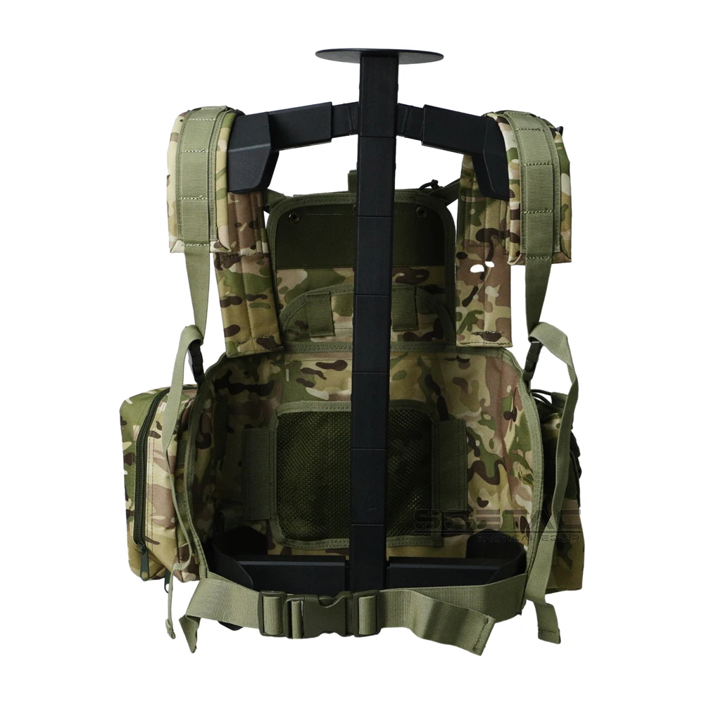 Tactical Chest Rig with 5.56/7.62 Magazine Pouch Holder Pistol Molle Dangler Pouch MC Terrain Camouflage Lightweight Vest